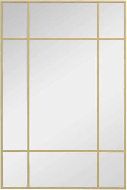 HOMCOM Wandspiegel aus Glas und Metall in Gold, B: 90 cm, H: 60 cm, T: 2 cm - Bild 1