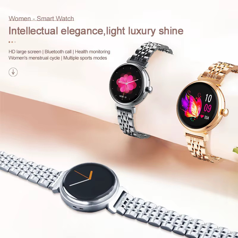 ChiBear Smartwatch, 1,04 Zoll, Leder, Gold, Damen - Bild 2