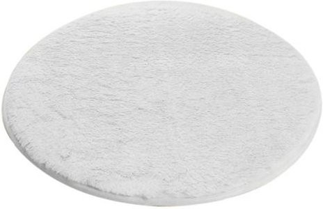 Runder Plüschteppich in Weiß mit Imitations-Kaninchenfell für dein Wohnzimmer, Durchmesser: 50 cm - Bild 1