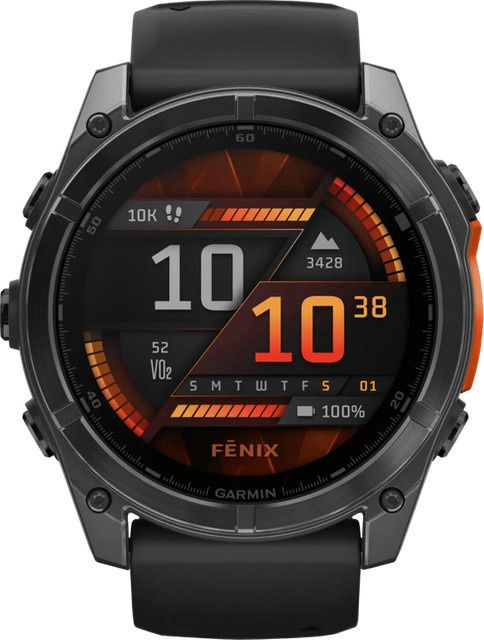 Garmin fenix 8 Smartwatch mit AMOLED Display in Schwarz/Schiefergrau, 51 mm Gehäuse und QuickFit-Silikon-Armband (26 mm) - Bild 1