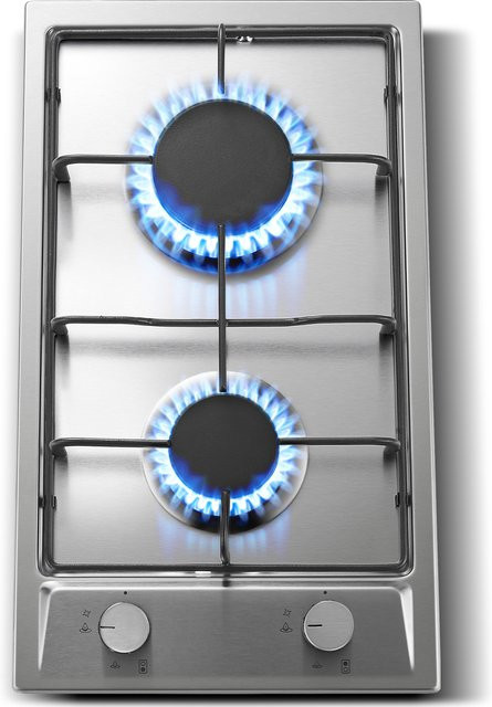 TopStrong Einbau-Gaskochfeld aus Edelstahl in Silber mit 2/4/5 Brennern und automatischem Flammenschutz für Erdgas oder Propan, Breite: 30 cm - Bild 1