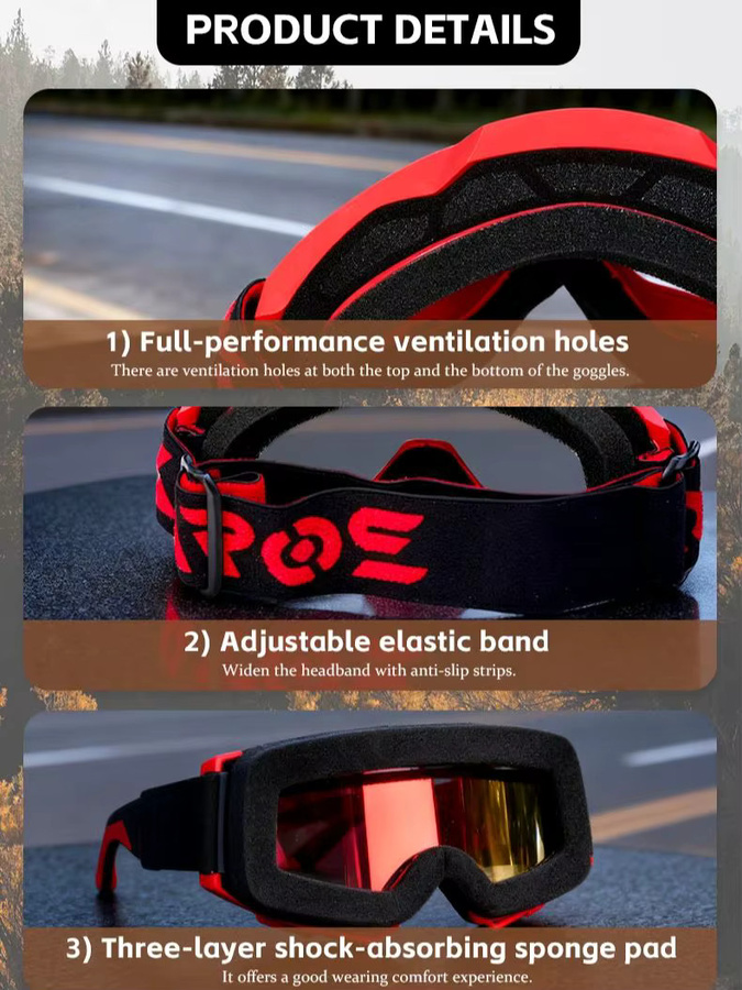 Karos Motorrad-Sonnenbrille, Vollrand, Schwarz, Kunststoff, Herren - Bild 1
