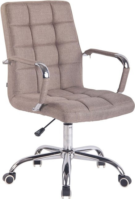 TPFLiving Bürostuhl in Beige mit Armlehnen und Rollen für Home Office und Büro - Bild 1