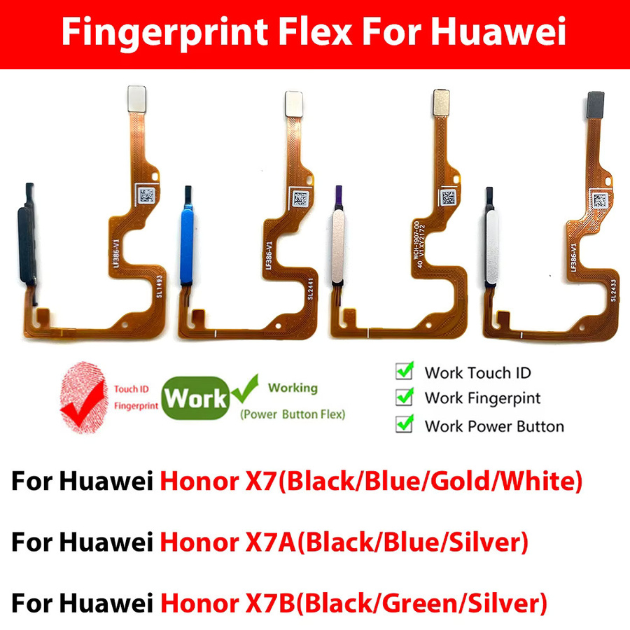 Huawei Honor X7 X7A X7B Fingerabdrucksensor Home Return Key Menü-Taste mit Flex-Flachbandkabel in Grün und Multicolour - Bild 1