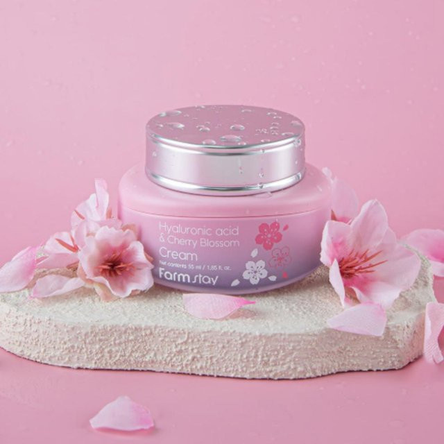 Farmstay Hyaluronsäure & Kirschblütencreme, 55 ml, für trockene und empfindliche Haut - Bild 1