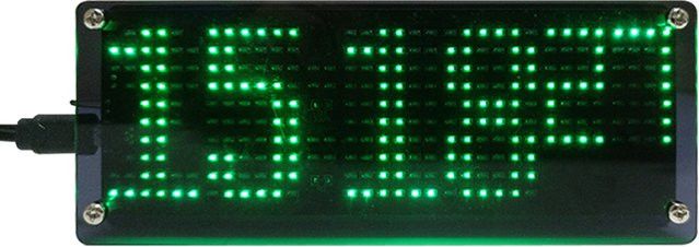 udevqal DIY Digital Dot Matrix Uhr LED Beleuchtung Green mit USB Kabel als Elektronik-Lötkit zum Lernen - Bild 1