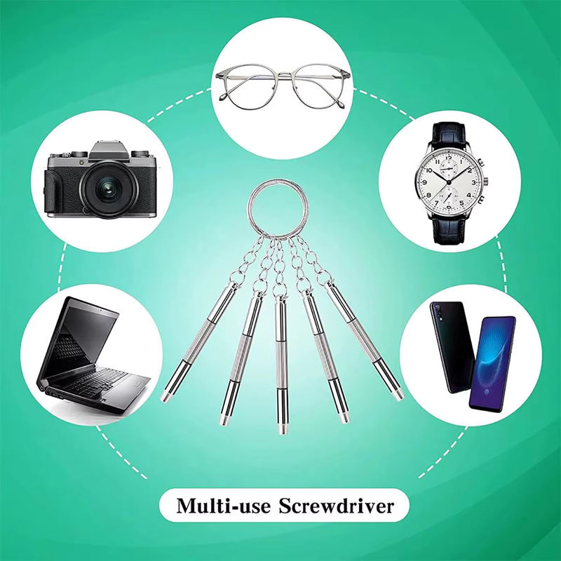 GESTLEMONTAR Mini 3-in-1 Schraubendreher Reparatur-Kit für Brillen und Uhren in Silber - Bild 4