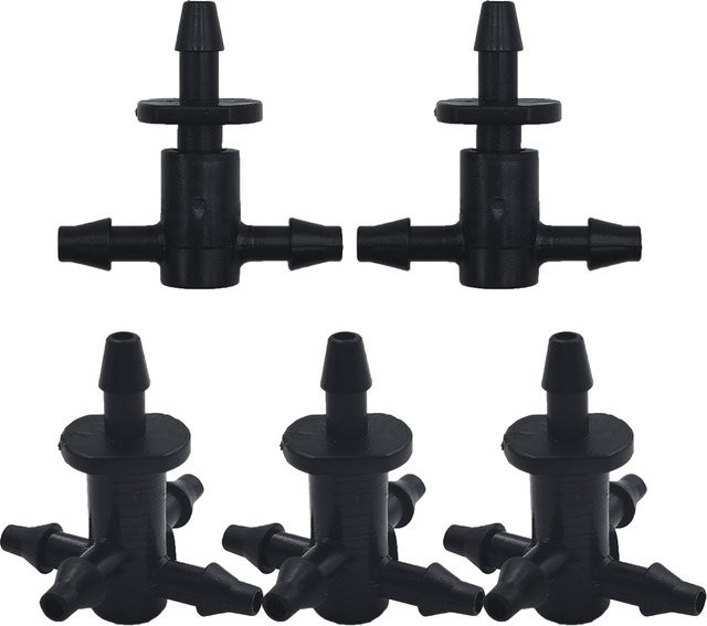 20 Stück Tropfbewässerungs-Schläuche mit Widerhaken und geradem Schnellanschluss, 3/5mm, Schwarz - Bild 1
