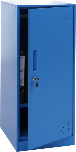MCW Spind MCW-P63 Schließfach aus Stahl mit Kleiderstange und Regalböden, Blau, B/T/H: 90 x 38 x 45 cm - Bild 1