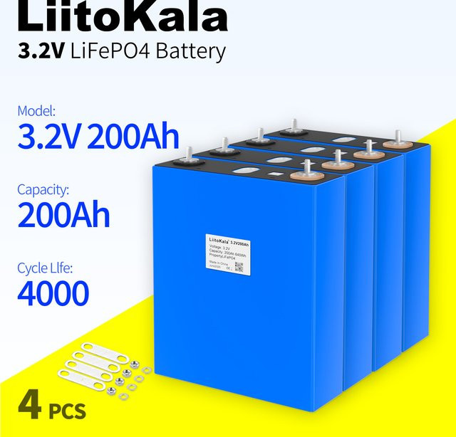 LiitoKala LiFePO4-Zelle 3,2V 200Ah wiederaufladbare Lithium-Eisenphosphat-Batterie in Blau für Solar- und Heimenergiespeichersysteme sowie Wohnmobile - Bild 1