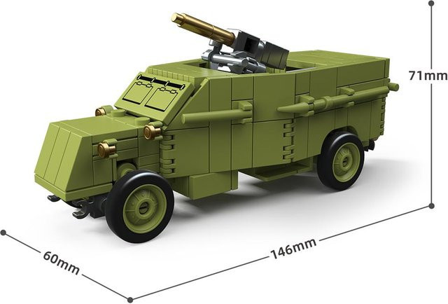 WK1 Militärischer Erster Weltkrieg Armee Bausteine Set, Gepanzertes Fahrzeug, ab 6 Jahren - Bild 1