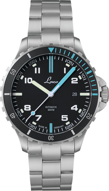 Laco Armbanduhr, Automatik, Edelstahl, Schwarz, 42 mm, Saphirglas - Bild 1