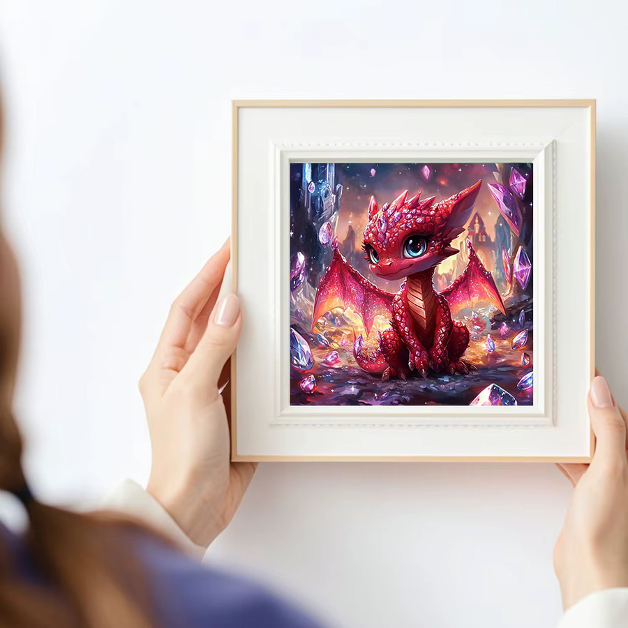 Huacan DIY-Diamantgemälde Drache als Kristall-Diamant-Mosaik Set für Erwachsene, B/H: 20 x 20 cm - Bild 3