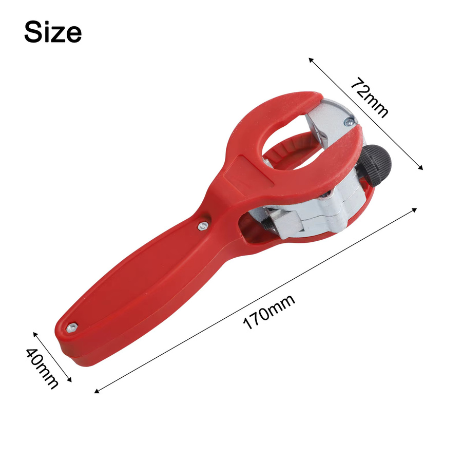 DAZZLEEX Ratschenrohrschneider in Rot zum Schneiden von Edelstahl, Kupfer und Aluminium für 8mm bis 29mm Durchmesser - Bild 1