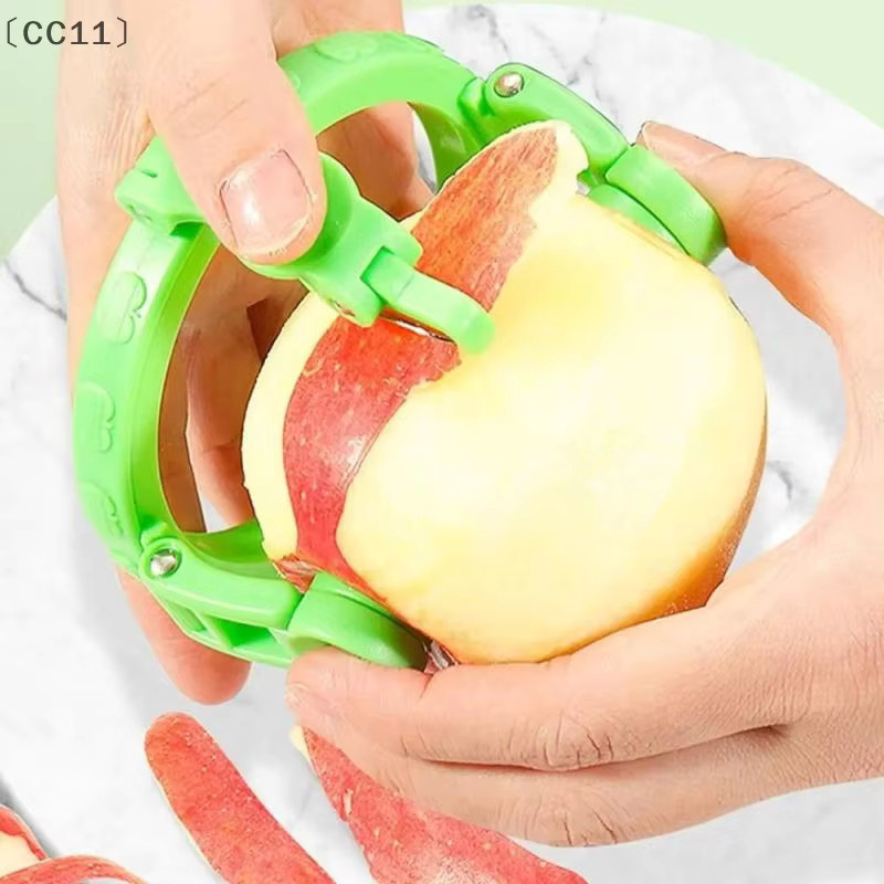 KuZHEN Multifunktionaler Obstschäler in Grün für Äpfel, Kiwis und Birnen mit drehbarem Griff und faltbarem Design - Bild 2
