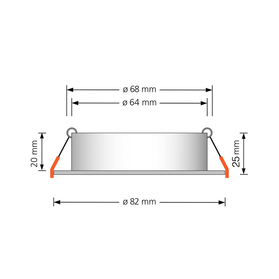 Luxvenum Einbaurahmen rund aus Aluminium in Silber, Eisen-gebürstetes Aluminium für GU10 - Bild 1