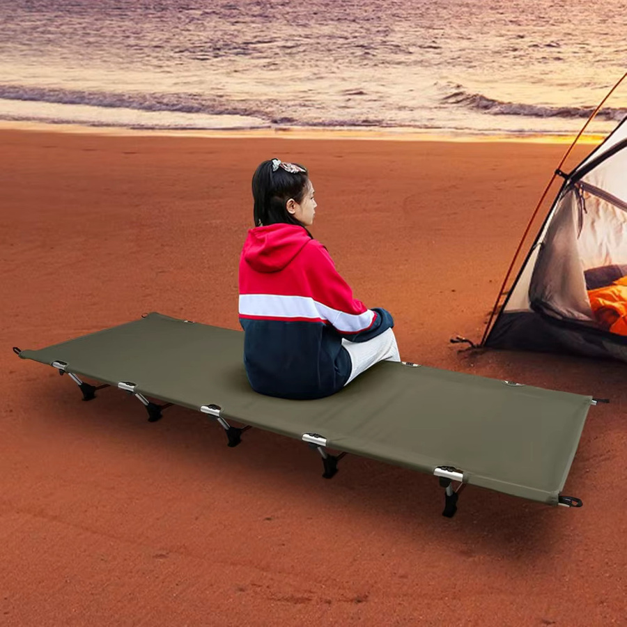 Bymaocar Faltbares Campingbett in Grün, Tragbares Schlafbett für Erwachsene, B/T/H: 190 x 65 x 15 cm, Belastbarkeit bis 150 kg - Bild 2