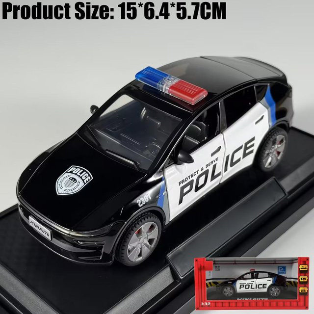 Linyi toy car Polizei Modell Y, Modellauto, 1:32, Metall, ab 14 Jahre - Bild 1