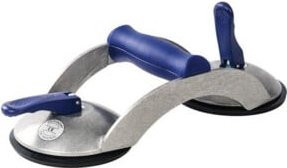 Bohle Saugheber mit 2 Köpfen und Quergriff aus Aluminium, Silber, Tragkraft 70 kg, Durchmesser der Köpfe: 120 mm - Bild 1