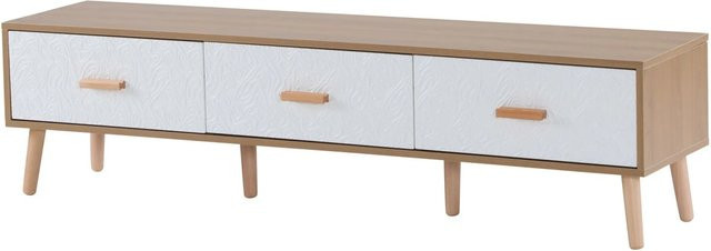 okwish Schrank im Vintage Design mit Stauraum in Weiß, B/T/H: 150 x 35 x 39 cm - Bild 1