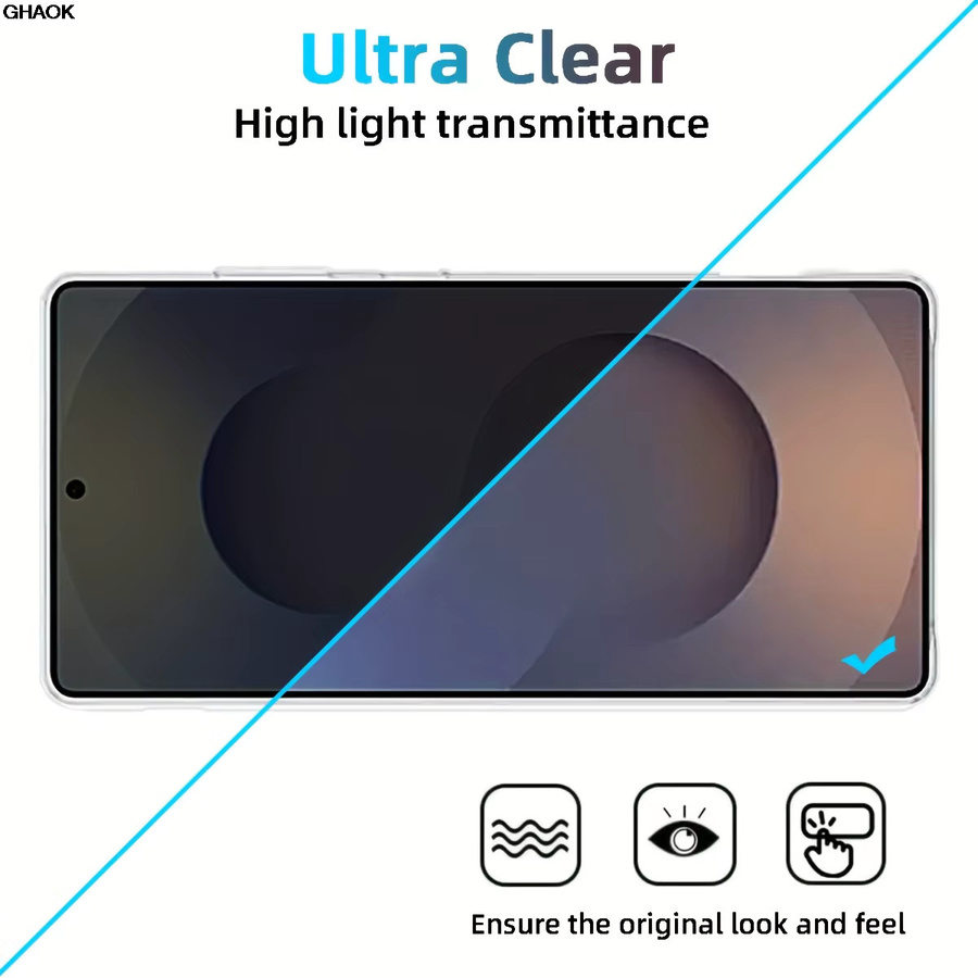 2 Stück Sichtschutzfolie aus gehärtetem Glas für Samsung Galaxy S26 S25 S24 Plus S25 Ultra S25 Edge mit Fingerabdruck-Entsperrung, transparent - Bild 5