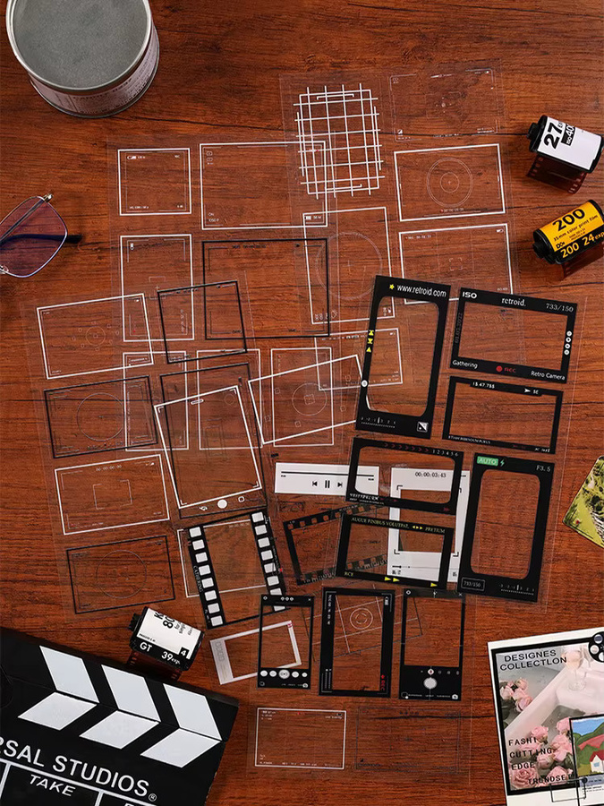 36 Stück Retro-Zeitband-Fotorahmen aus PET in Schwarz für DIY-Sammelalben und Scrapbooking - Bild 5