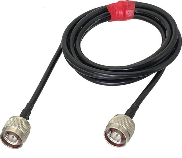 RG58 RF Pigtail Koaxialkabel mit N-Stecker auf N-Stecker, gerade Kabelbrücke, Schwarz, Länge: 30 m - Bild 1