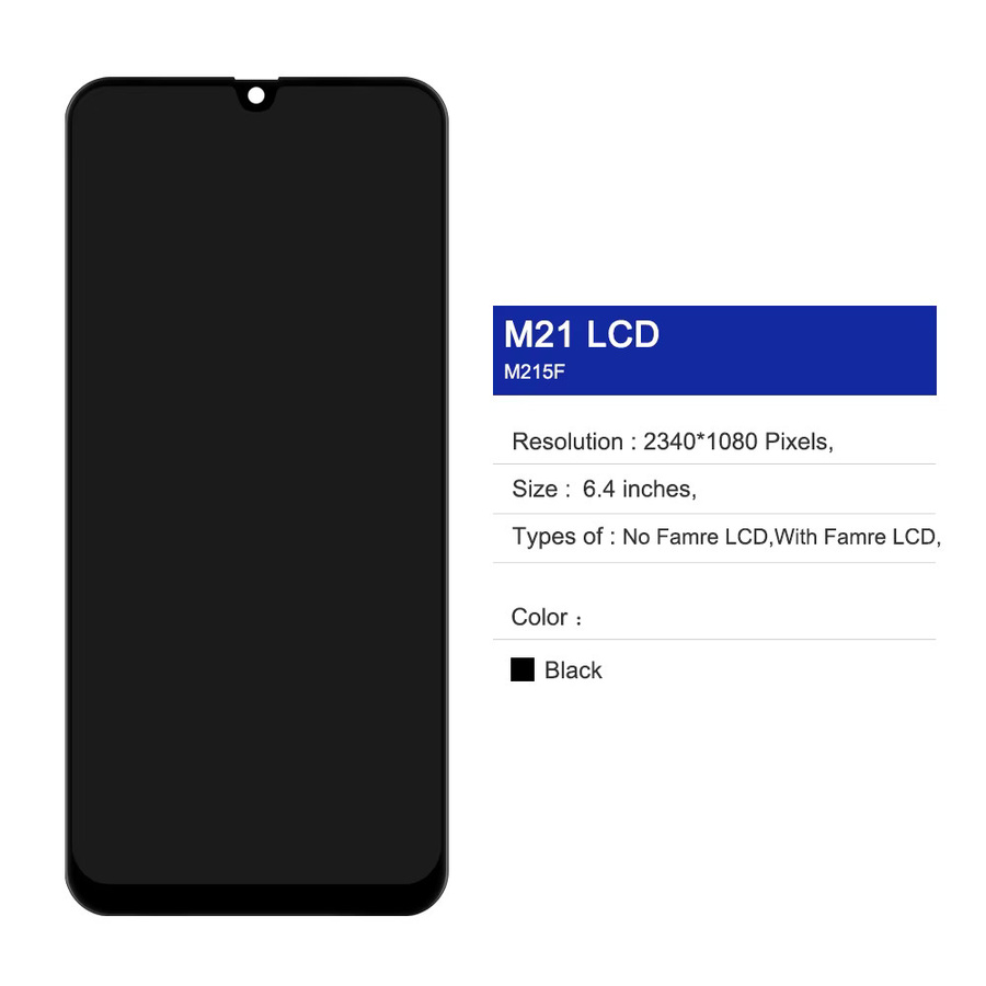 Samsung Galaxy M21 AMOLED LCD Display mit Touch Screen und Rahmen in Schwarz für SM-M215F/DS - Bild 2