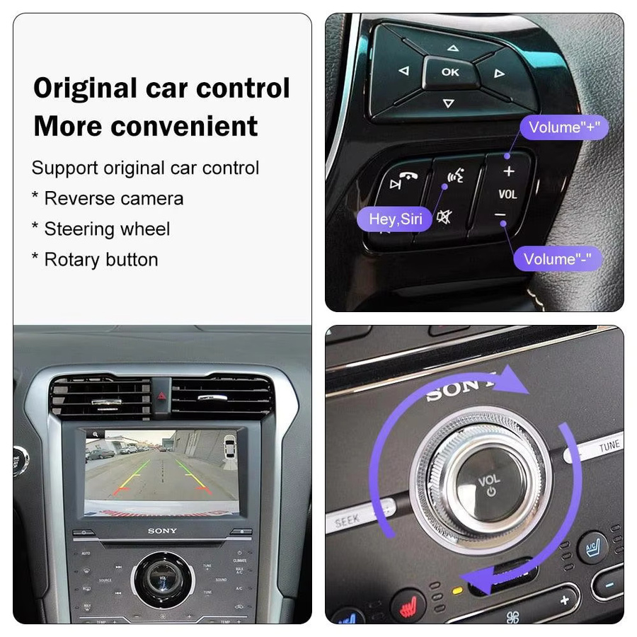CARABC Kabelloses CarPlay und Android Auto GPS-Navigationssystem für Ford Sync 2 Systeme - Bild 3