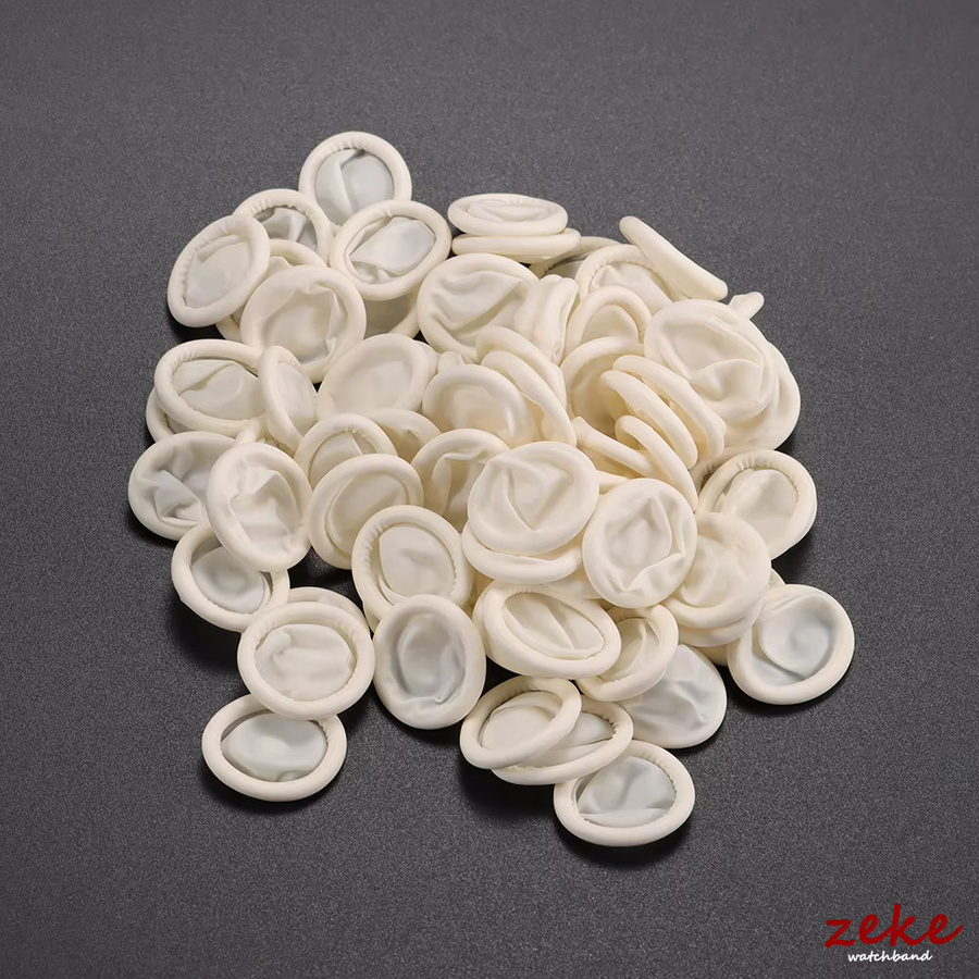 crazyband 100 Stück Einweg-Fingerspitzen-Schutzhandschuhe aus Naturkautschuk, rutschfest und antistatisch, Latex-Fingerlinge in elastischer Ausführung - Bild 2
