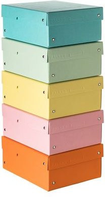 Falken PURE Box Archivboxen A5 in Pastellfarben, 5 Stück, FSC-Pappe, B: 180 mm, L: 250 mm, Füllhöhe: 100 mm - Bild 1