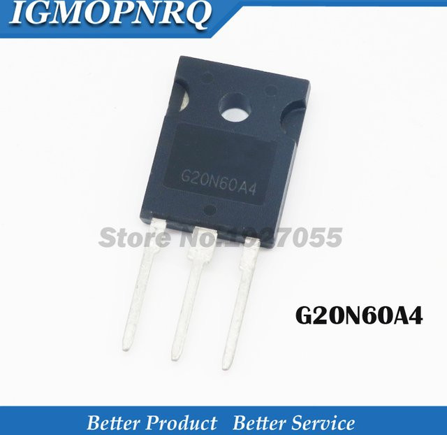 5er Set HG TG20N60A4 N-Kanal MOSFETs im TO-247 Gehäuse, Schwarz - Bild 1