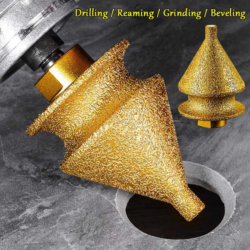 NIUXIANG 4in1 Diamant Anfasmaschine für Winkelschleifer zum Trimmen von Hartschalenkanten, Keramikfliesen und Marmor in Gold - Bild 2
