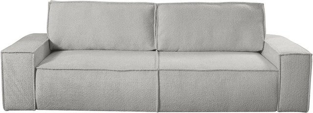 Vente-unique Schlafsofa Amelia in Grau mit Bouclé-Stoff - Bild 1