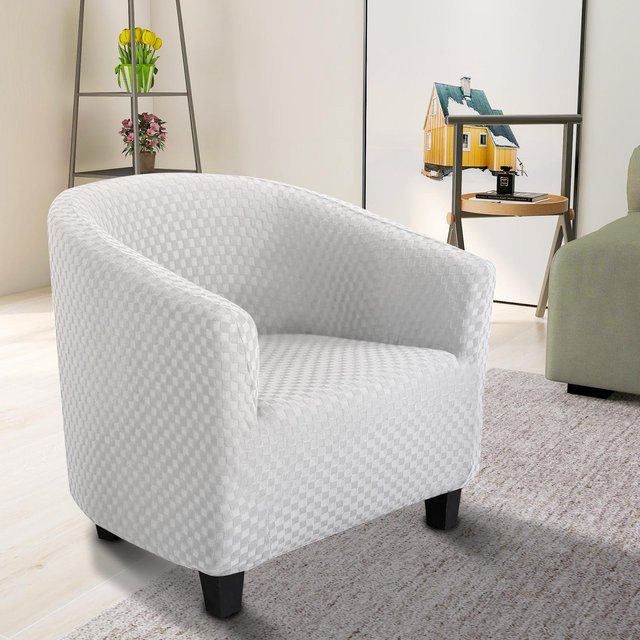 Elastischer Sesselbezug von Yiran Furniture für Café- und Halbrund-Stühle, Farbe Weiß, B/T/H: 40 x 52 x 50 cm - Bild 1