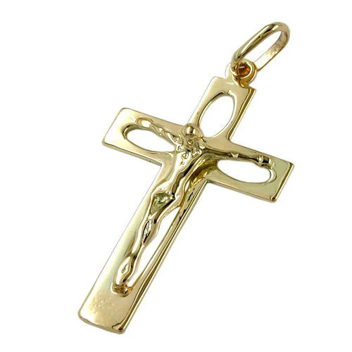 SIGO Anhänger Kreuz mit Jesus, 585 Gold, Unisex - Bild 1