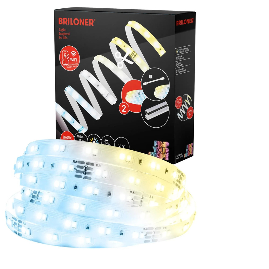 Briloner Pimp your Stripe LED-Band Starter-Set mit CCT-Funktion, WLAN und Bluetooth, Multicolor, 2 m - Bild 2