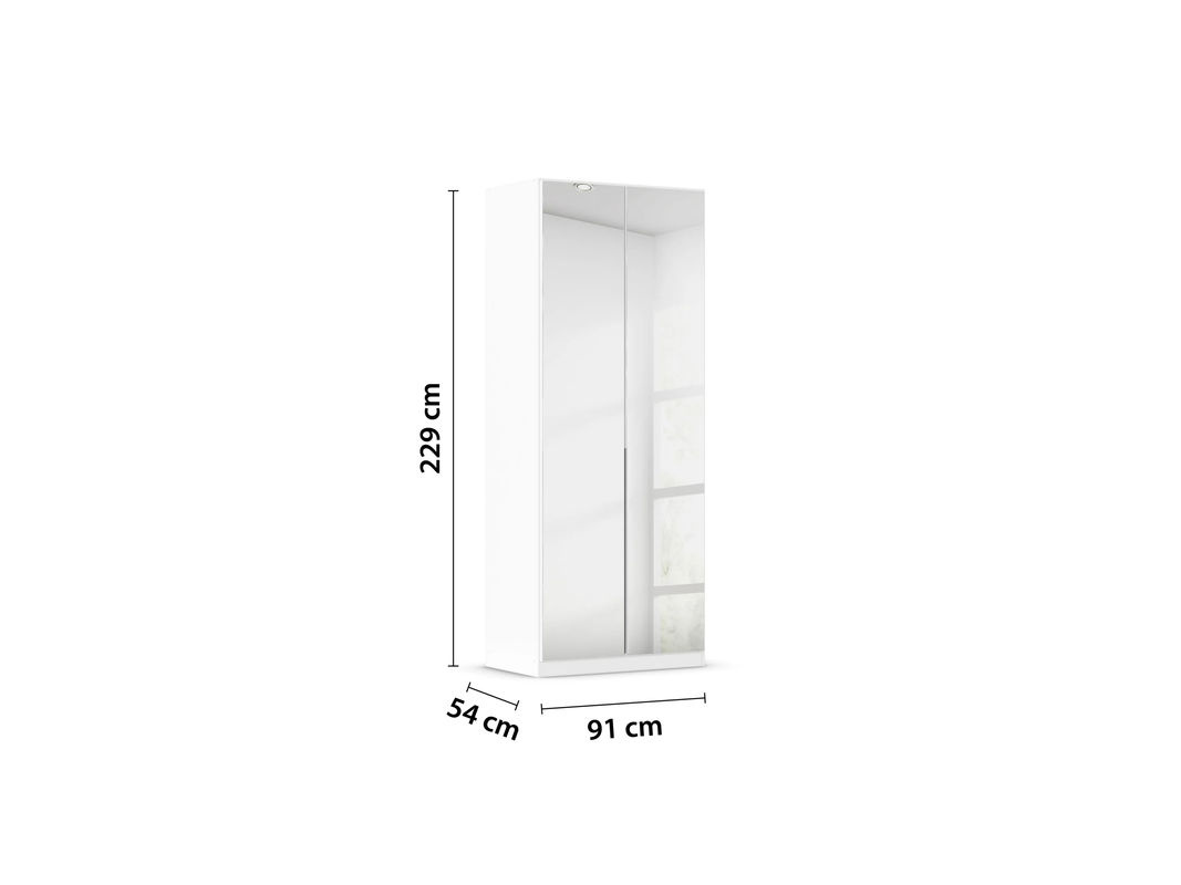 RAUCH Drehtürenschrank Alabama mit Spiegel, Weiß, B/T/H: 91 x 54 x 229 cm - Bild 2
