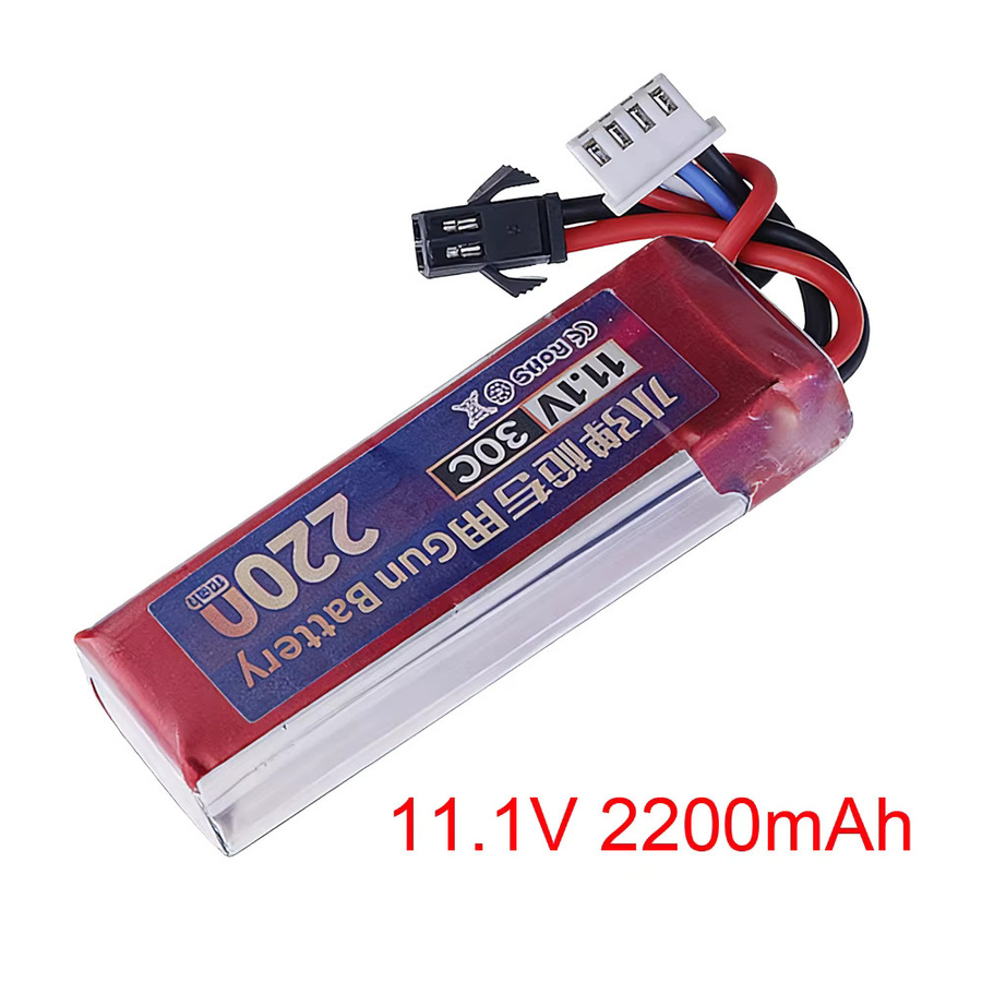 GAOLAG LiPo-Akku 11,1V 3S 30C mit XT30 Stecker in Rot für Wasserpistolen, Airsoft und elektrische Spielzeugwaffen - Bild 2