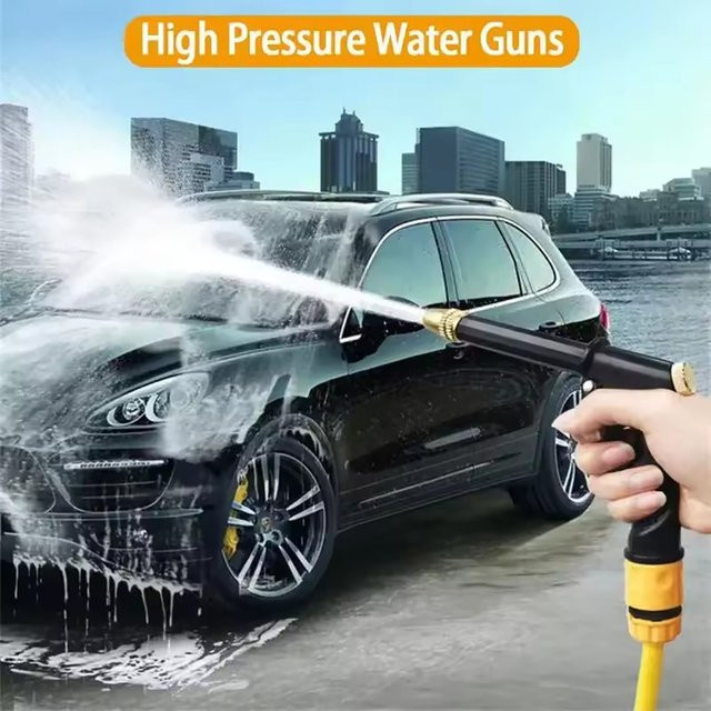 Skeyo Tragbare Hochdruck-Wasserpistole in Schwarz zur Autoreinigung und Gartenbewässerung mit Sprühdüse und Schaumfunktion - Bild 1