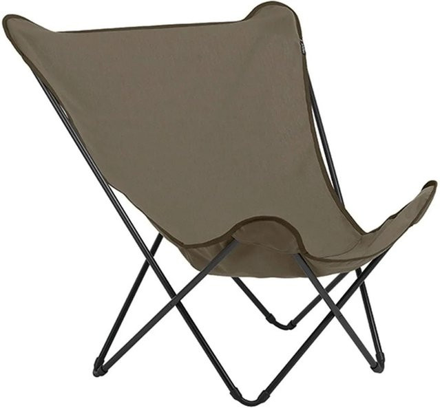 Lafuma Pop Up XL Camping Sessel Gres Grau mit Armlehnen und Stahlrohrgestell - Bild 1