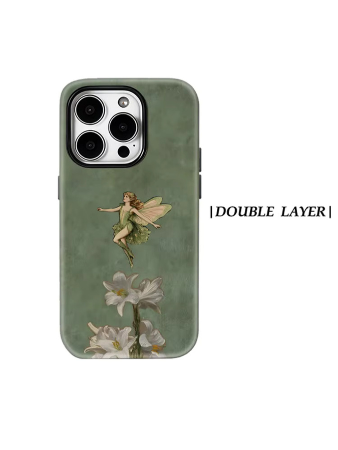 Magnetische Handyhülle Lilienfee auf grüner Wand für iPhone 17 16 15 14 13 Pro Max Plus von Potdemiel in Grün - Bild 7