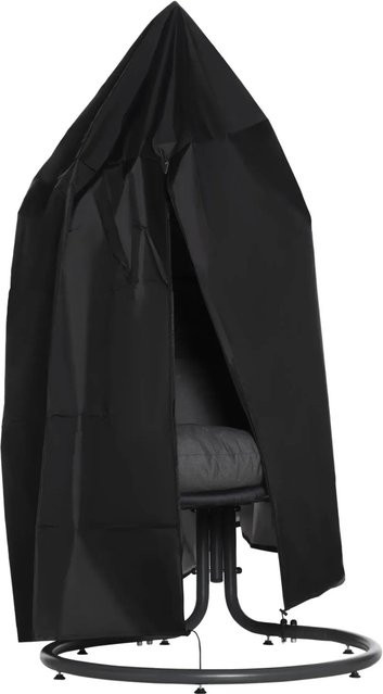 Outsunny Möbelabdeckung für Sessel aus wasserabweisendem Oxford-Gewebe, Schwarz, B: 115 cm, T: 115 cm, H: 190 cm - Bild 1