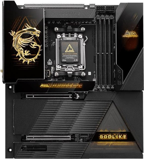MSI MEG X870E GODLIKE Mainboard E-ATX AMD AM5 DDR5 Wi-Fi 7 10G LAN Schwarz - Bild 2