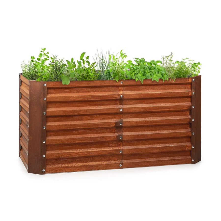Blumfeldt Rust Grow Hochbeet aus verzinktem Stahlblech in Rost-Finish, Farbe Rostrot, B/T/H: 120 x 60 x 60 cm - Bild 2