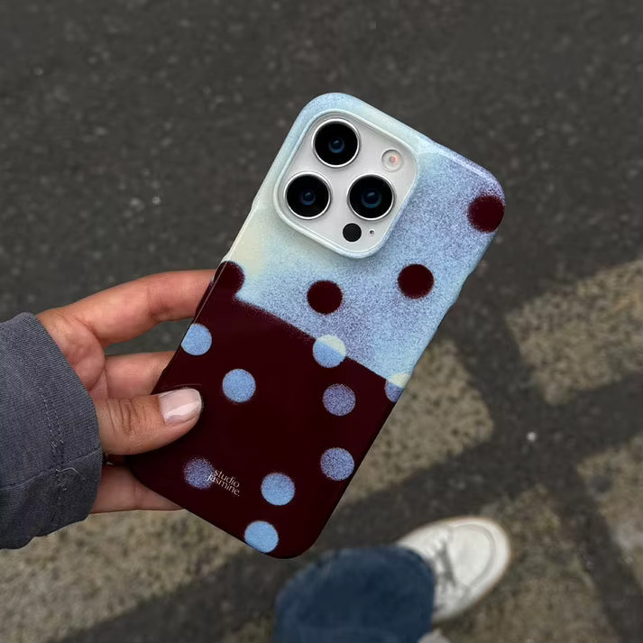 Clmj Handyhülle Plum Polka Dot mit Doppelschicht-Abdeckung für iPhone 11 bis iPhone 17 Pro Max in Lila - Bild 5