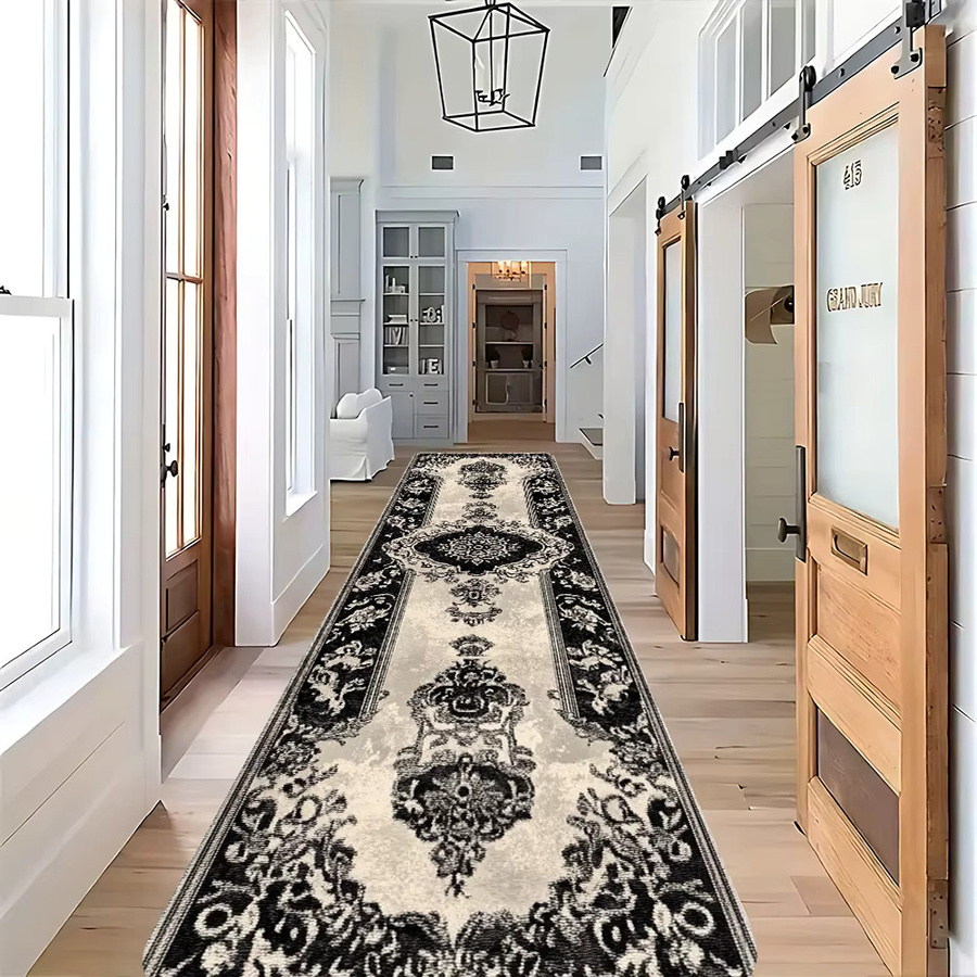 VIKAMA Chinesischer Klassischer Flur-Teppich, Fleckresistenter Läufer für Gästehaus und Heimdekoration - Bild 3