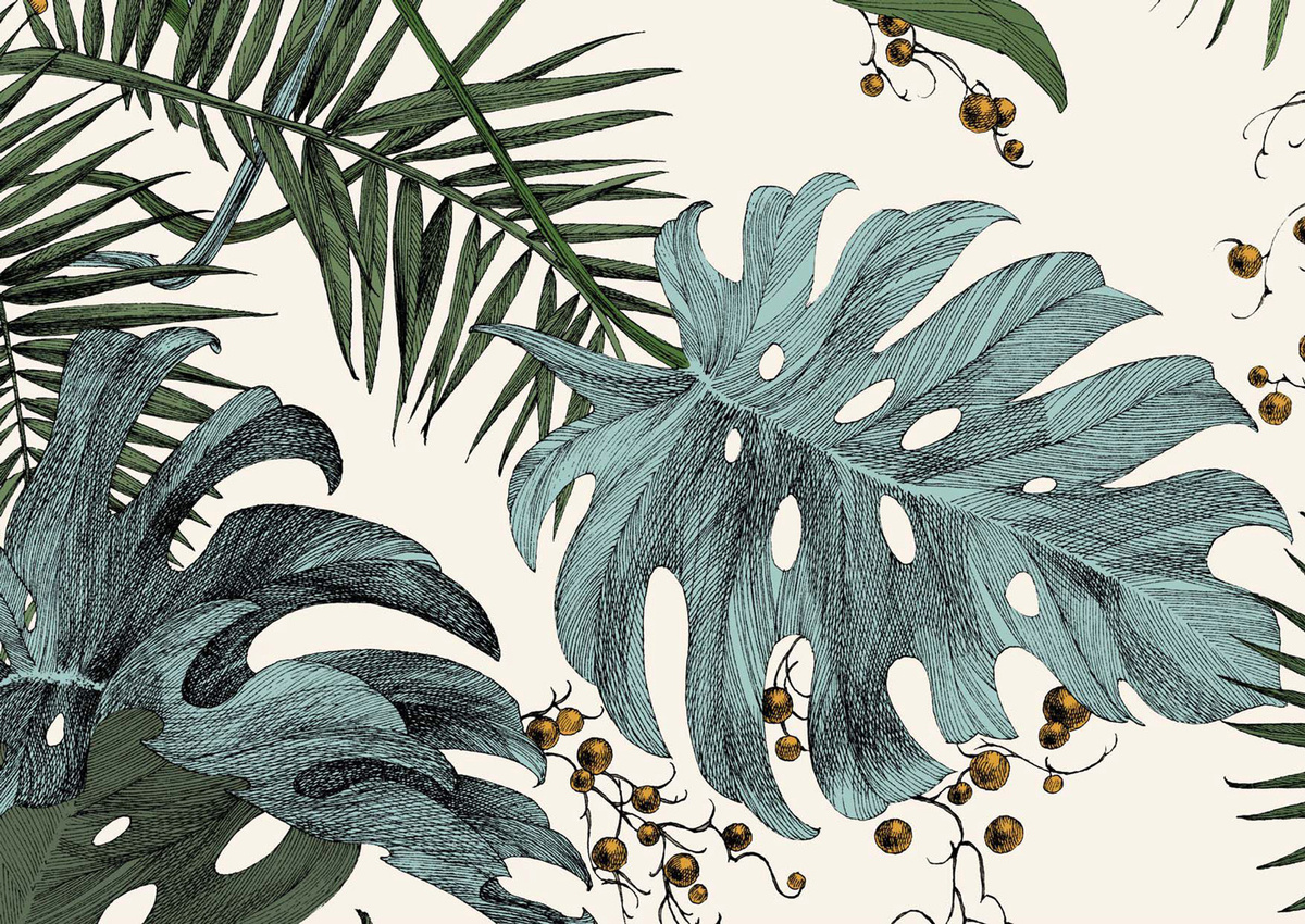 Edmond Petit Tapete Dentelle Végétale in Poudré mit floralem und botanischem Design - Bild 1