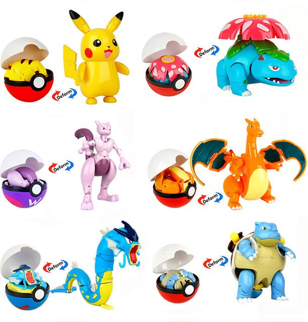 zhuangchen Pokémon Monster-Figuren, Glurak, Pikachu, Mew, Gyarados, Lucario, Pokeball Action-Deformations-Spielzeug - Bild 1