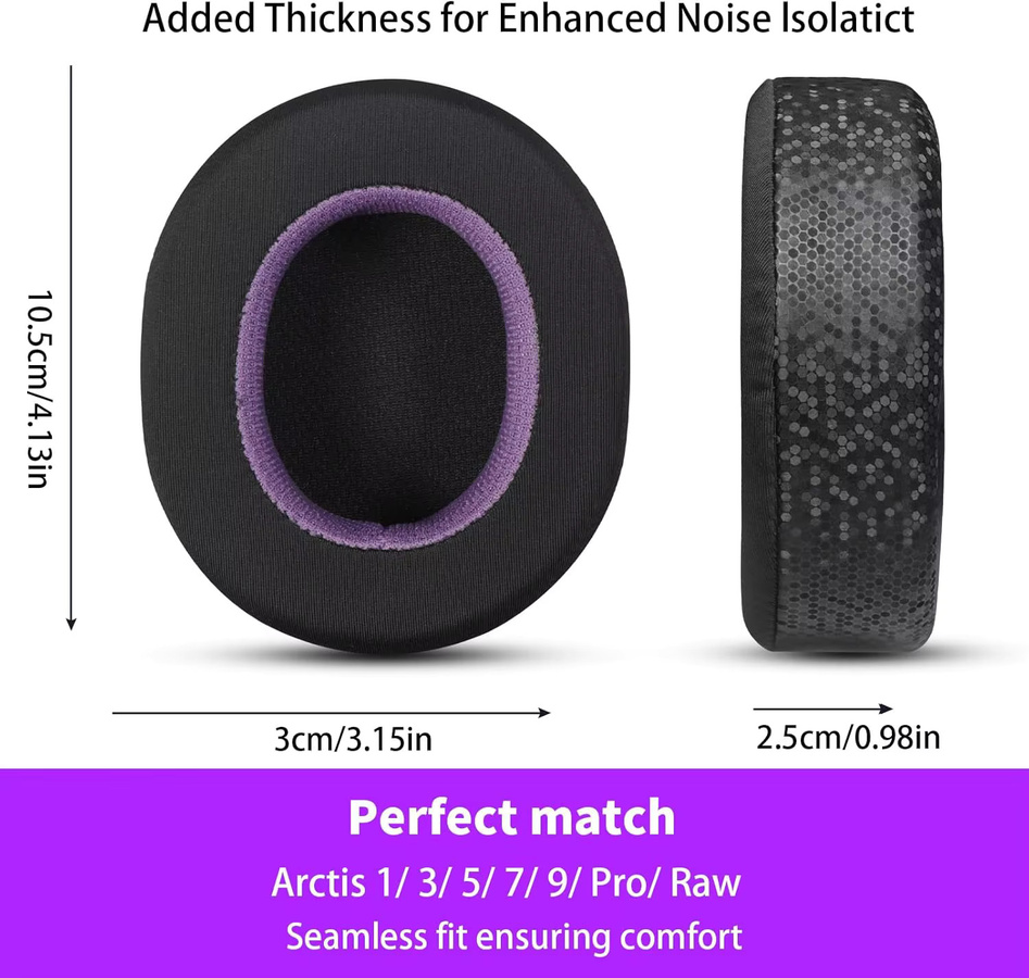 SteelSeries Ersatz-Ohrpolster aus Kühlgel-Mesh für Arctis 1/3/5/7/9/Pro/Nova Kopfhörer in Schwarz oder Lila - Bild 4